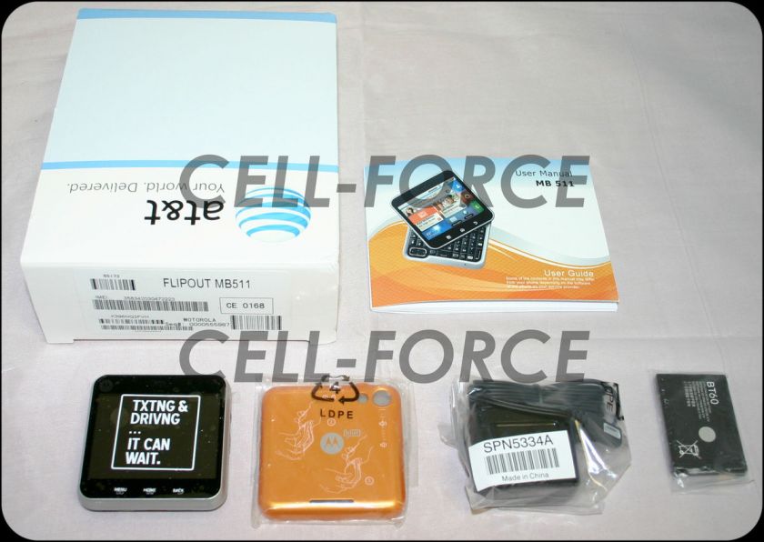   Motorola Flipout MB511 AT&T T Mobile Unlocked No Contract Orange Phone