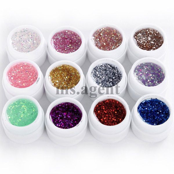 12 pcs of different colors UV builder gel.