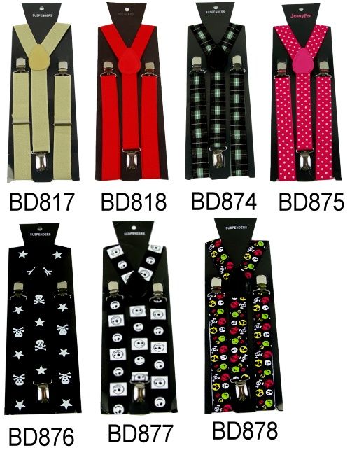   Mens Adjustable Clip on Unisex suspenders womens braces BD8H2 3  