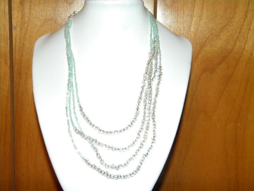 Avon Sea & Sky Multistrand Necklace Green NIB  