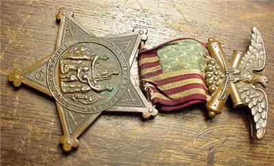 Civil War Numbered GAR Veteran Pin / Medal   No Res.  