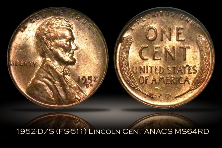   2206 FS 511 Lincoln Wheat Cent ANACS MS64RD old holder Variety  