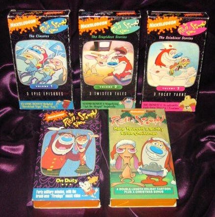 Hilarious SET of 5 Nickelodeon REN & STIMPY VHS  