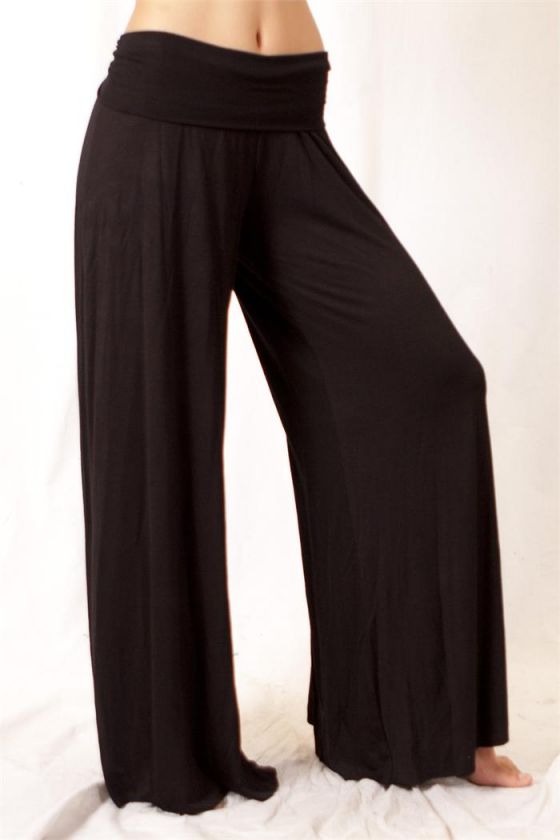 DAMO Palazzo Pants w/ Waistband and Raw Edge Hem Missy Size (6 pcs 