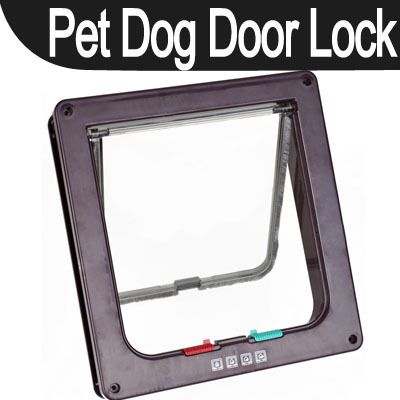 New 4Way Pet Cat Dog Flap Door Lock Safe Lockable Small  