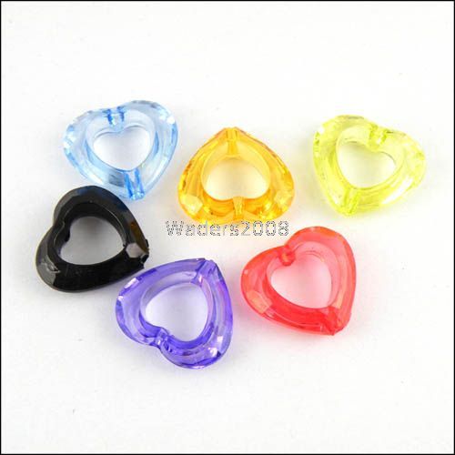 B841/ 65Pcs Mixed acrylic Heart bead frame 18×19.5mm  