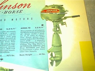 1947 ~ Johnson Outboard Motor ~ Brochure Catalog ~N/MINT  