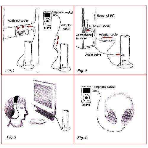 in 1 Wireless headphone Earphone wireless Monitor FM radio for MP4 