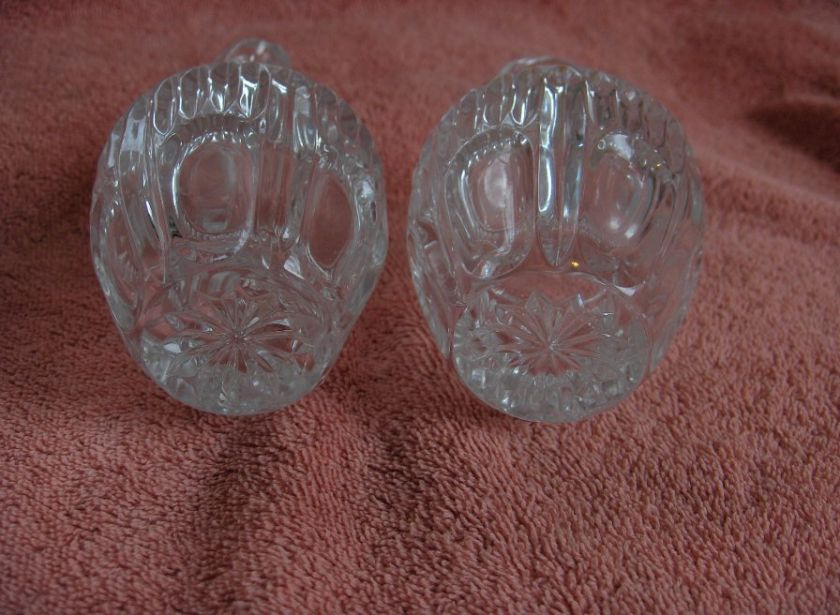 Up for sale are 2 beautiful vintage 24% lead crystal glass serving oil 