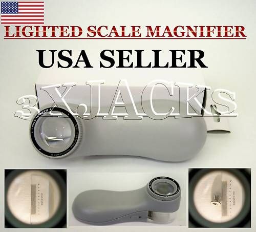 LIGHTED DOME SCALE STONE MAGNIFIER MAGNIFYING GLASS NEW  