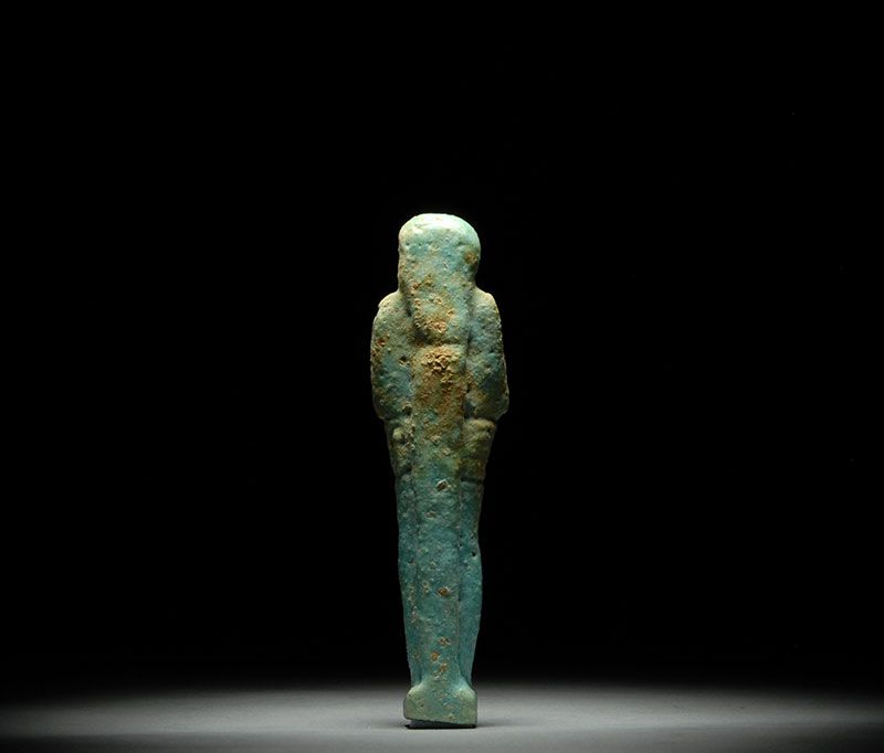 Ancient Egyptian Faience Shabti / Ushabti with Hieroglyphs  