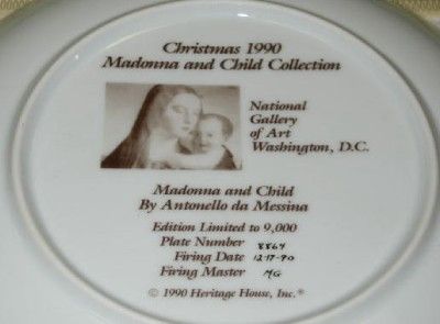   AND CHILD SERIES COLLECTOR PLATES NATIONAL GALLERY OF ART WASHINGTON