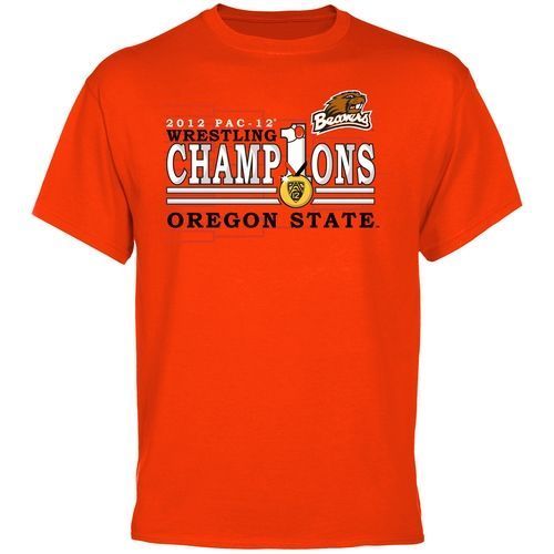 Oregon State Beavers 2012 Pac 12 Wrestling Champions T Shirt   Orange 