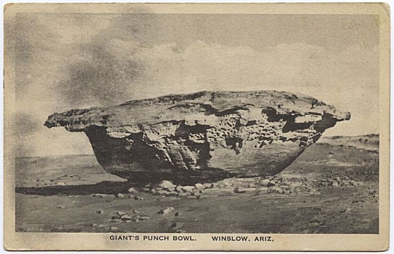 Giants Punch Bowl, Winslow, AZ, Albertype, c. 1930  