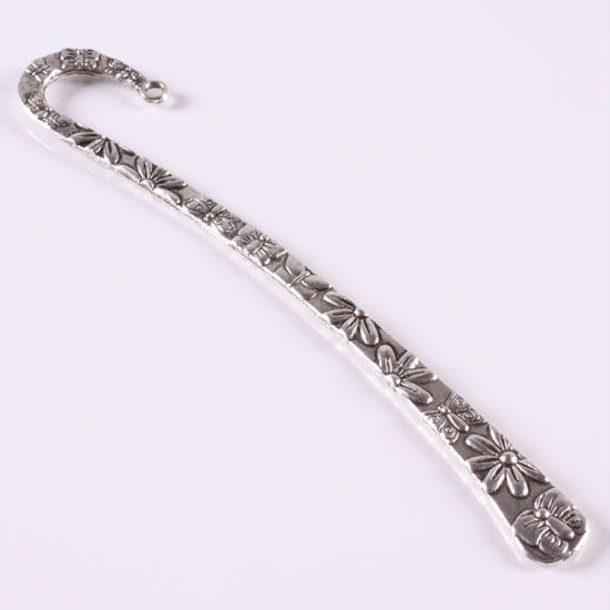 TIBETAN SILVER BOOKMARKS FLOWER CARVED HOOK FINDINGS  