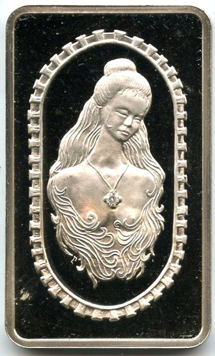 Mothers Day 1974 Diamond .999 Silver Art Bar   1 troy oz  