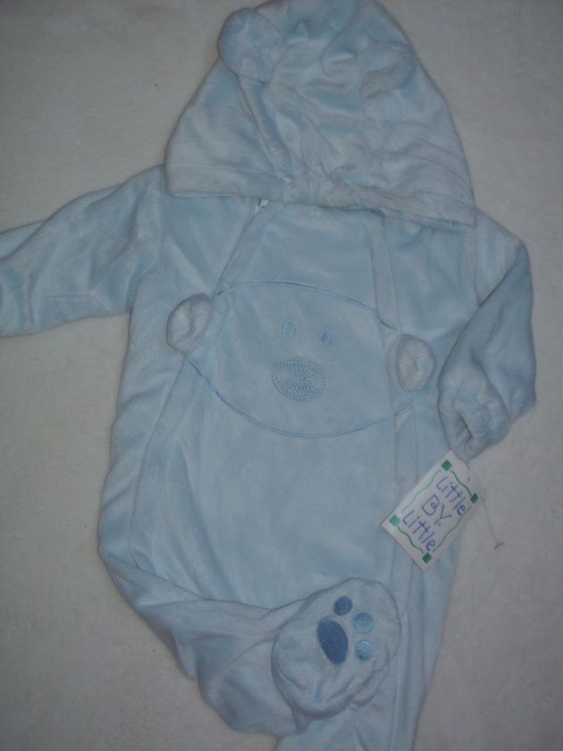 SOFT TEDDY PRAM SNOWSUIT BOYS 0 6 MONTHS NWT  