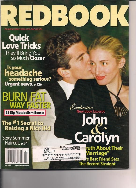 JOHN F KENNEDY JR CAROLYN BESSETTE REDBOOK 04 MARRIAGE  