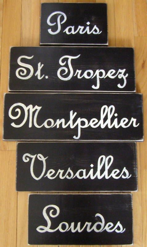 CITY SIGN Paris FRANCE Cities French Country Wall Decor Plaque Wood U 