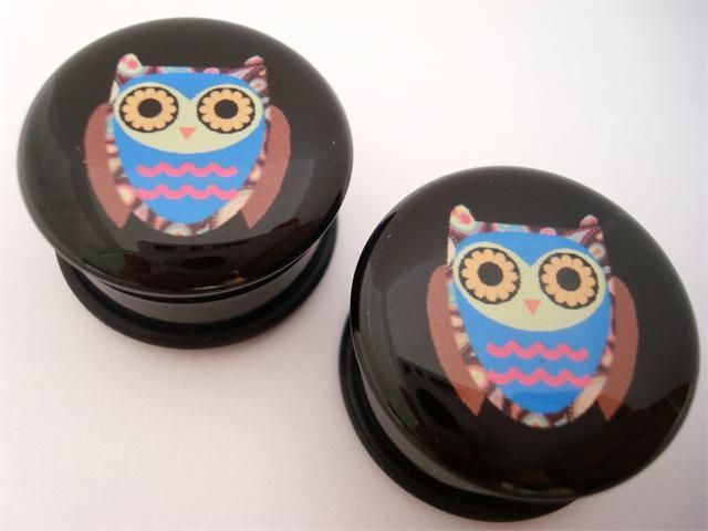 gauge OWL plugs earlets eyelets bird 6mm eyelets  