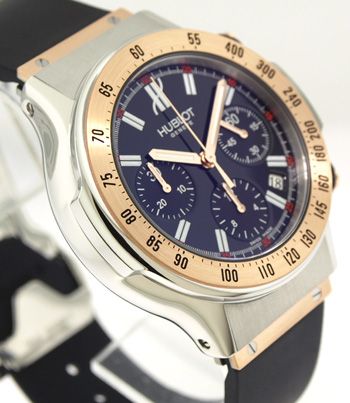   Automatic Chronograph & Date, 18k Rose Gold Bezel, Black, Rubber