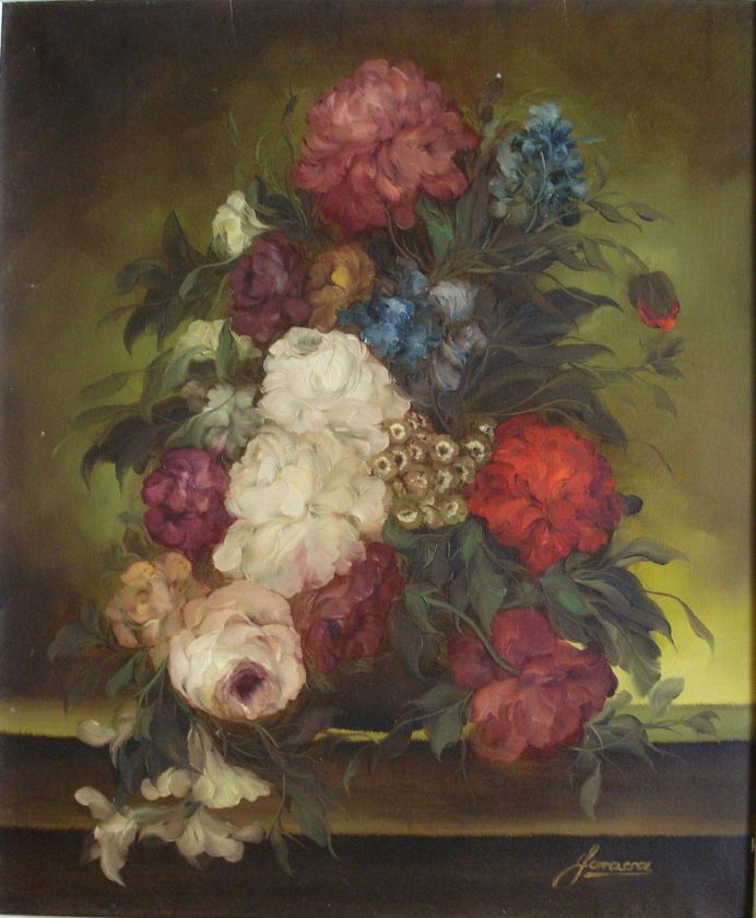 Vintage JANOSSA? Floral Still Life Oil Painting Signed  