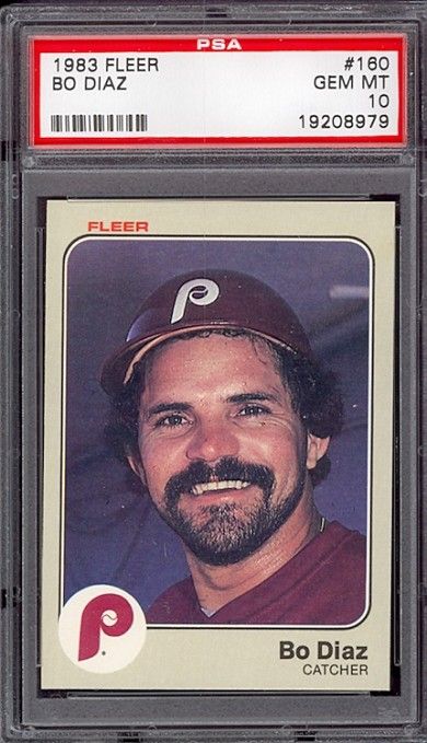 1983 Fleer #160 Bo Diaz Phillies PSA 10 pop 4  