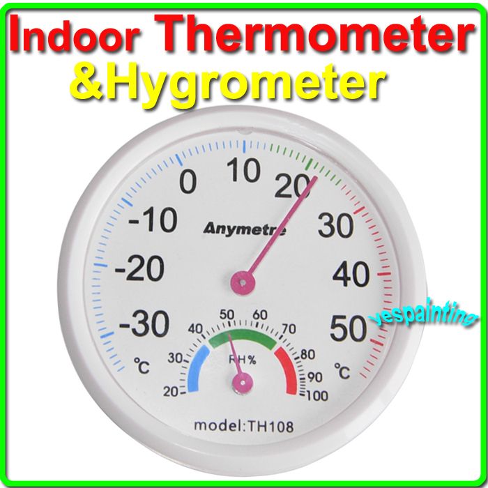 Mini Indoor Wall Thermometer Temperature Wet Hygrometer  