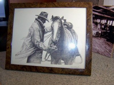 Ford Horse and Cowboy Print  PARTNERS  SIGNED  