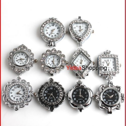 10 Bulk Mixed Lots Silver Tone Quartz Watch Faces P1313  