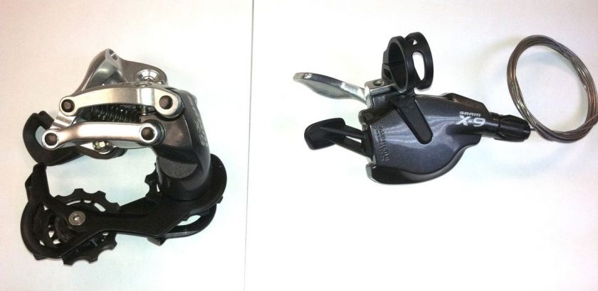   SRAM X9 SHORT CAGE REAR DERAILLEUR AND SHIFTER X.9 9 SPEED SPD  