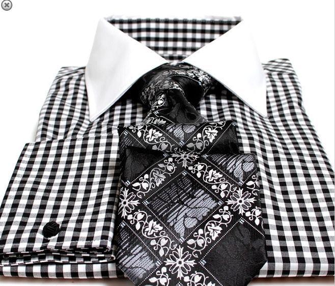 Steven Land & Brand Q Black Shirt & Tie Combo  