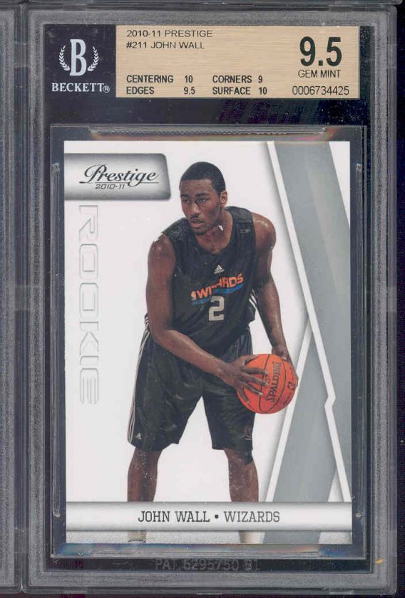 2010 11 prestige #211 JOHN WALL rookie BGS 10 9 9.5 10  