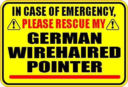 IN EMERGENCY RESCUE GERMAN WIREHAIRED POINTER STICKER  