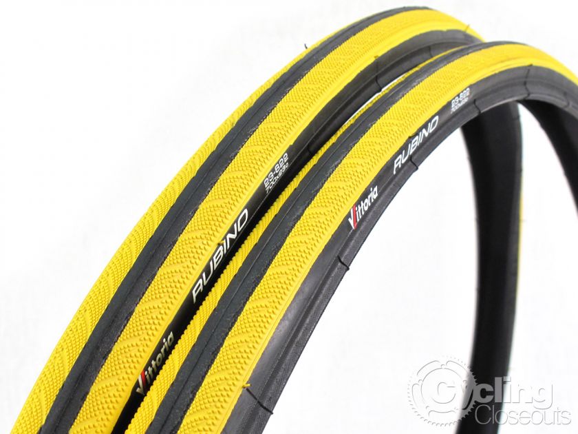 VITTORIA RUBINO ROAD BIKE TIRES TYRES 700 X 23 YELLOW  