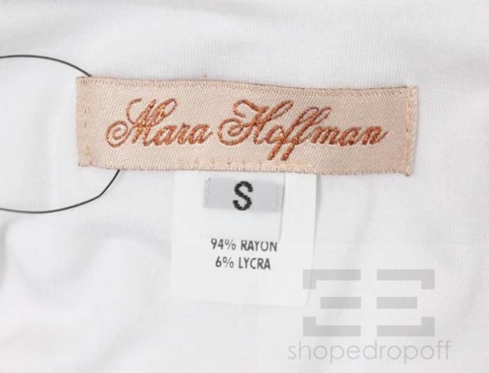 Mara Hoffman White Jersey Wooden Beaded Halter Dress Size Small  