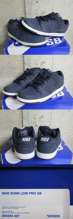 Nike SB Dunk Low Pro US Passport Dark Obsidian Blue White Sz 9.5 new 