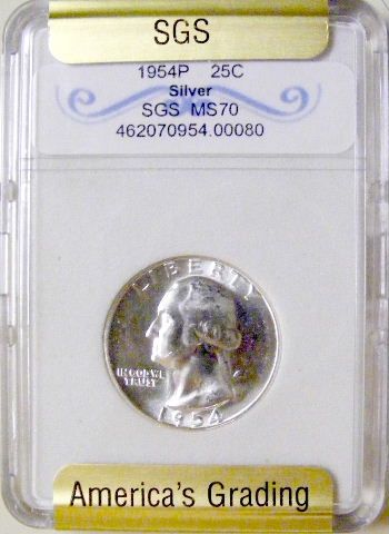 1954 P SILVER WASHINGTON QUARTER MINT GEM BU BRILLIANT UNC SLABBED 