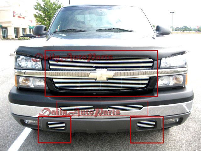 03 04 05 Chevy Silverado 1500 Billet Grille Combo Grill  