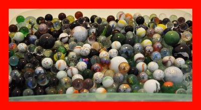   450 Vintage Antique Marbles From an Estate Sale Agate Shooters Swirl