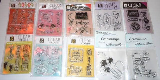   23 STUDIO G AND AUTUMN LEAVES   CLEAR STAMPS AND ACRYLIC BLOCKS LOT 5