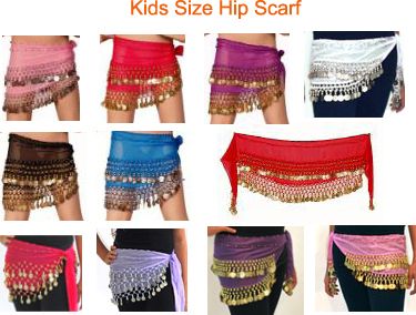   HIP COIN SCARF SASH BELLY DANCE CHILDREN ACTIVE WEAR SKIRT FREE SHIP