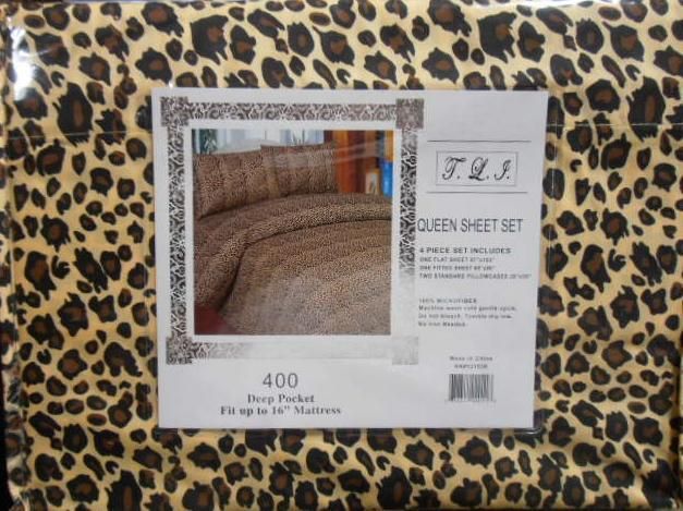 PC Print S Jagwar Style Animal Queen Sheet Set Microfiber  