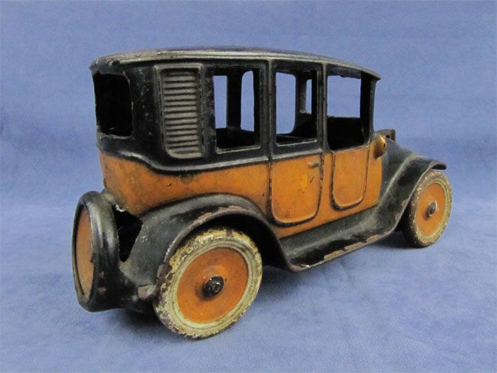 Antique Rare 1927 Arcade #1 9 Yellow Cab Cast Iron Car  