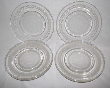 LAUREL WREATH SANDWICH/SNACK PLATES   CUT GLASS   8  