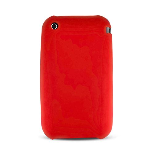 For Apple iPhone 3G 3GS Cell Phone Solid Red Rubber Silicone Skin Gel 