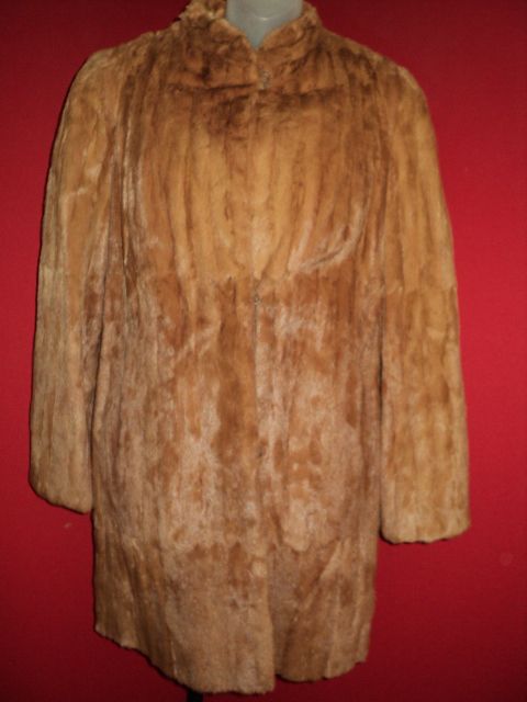   Vintage 1960s Luxurious Auburn Mink Pelted Fur Coat Medium Large