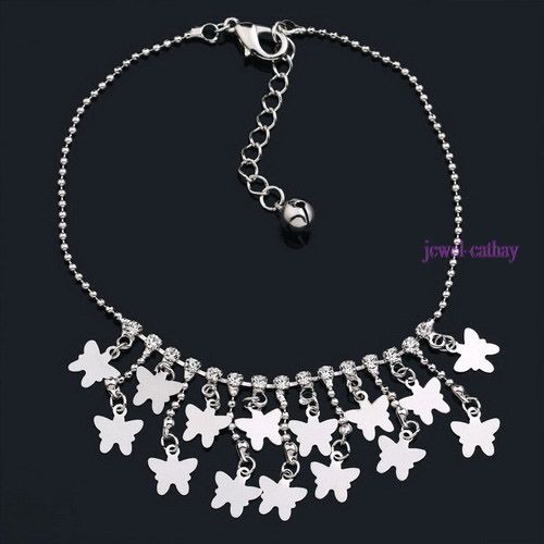 1pc fashion butterfly bead dangle anklet/ankle bracelet  