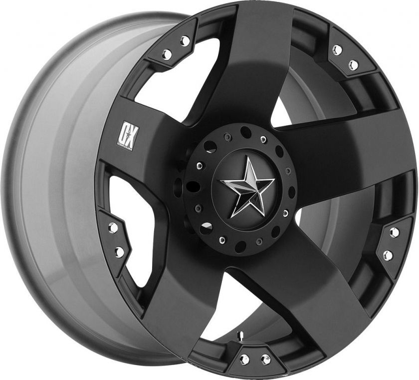 24 BLACK XD ROCKSTAR WHEELS 8X6.5  44MM CHEVY DODGE  