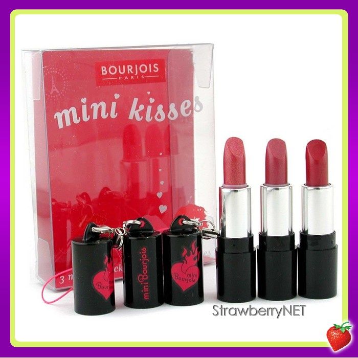 Bourjois Mini Kisses Lipstick Set #14 Berry Bisous 17 Gilded Rose 25 